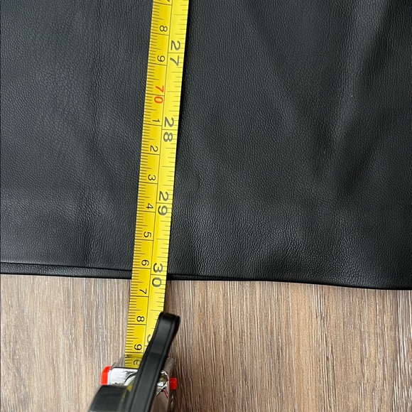 Black Faux Leather Wrap Skirt - Picture 3 of 6